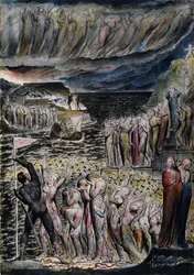 Das Vestibül der Hölle und Seelen, die sich zum Acheron versammeln